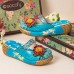 Handmade Leather Comfort Floral Holiday Platform Sandals