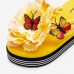 Women Flowers Butterfly Decor Clip Toe Beach Platform Slippers